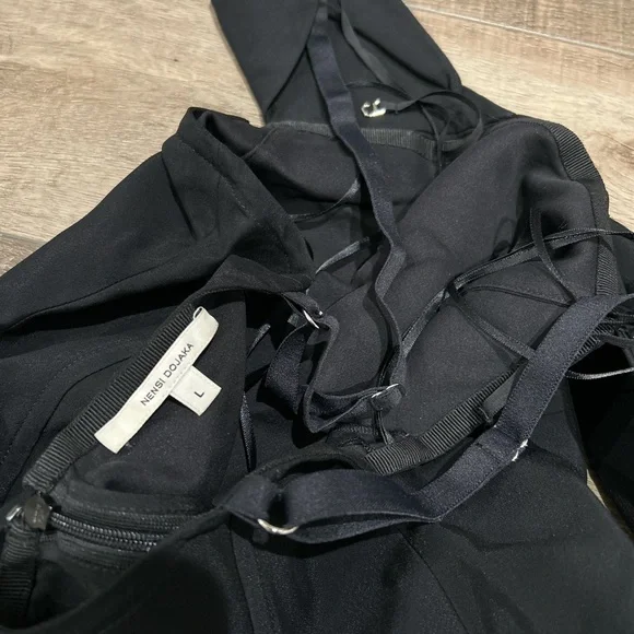 Nensi Dojaka cutout crepe mini dress in black - Picture 7 of 7